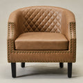 Louis Faux Leather Tufted Club Chair