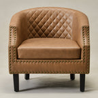 Louis Faux Leather Tufted Club Chair