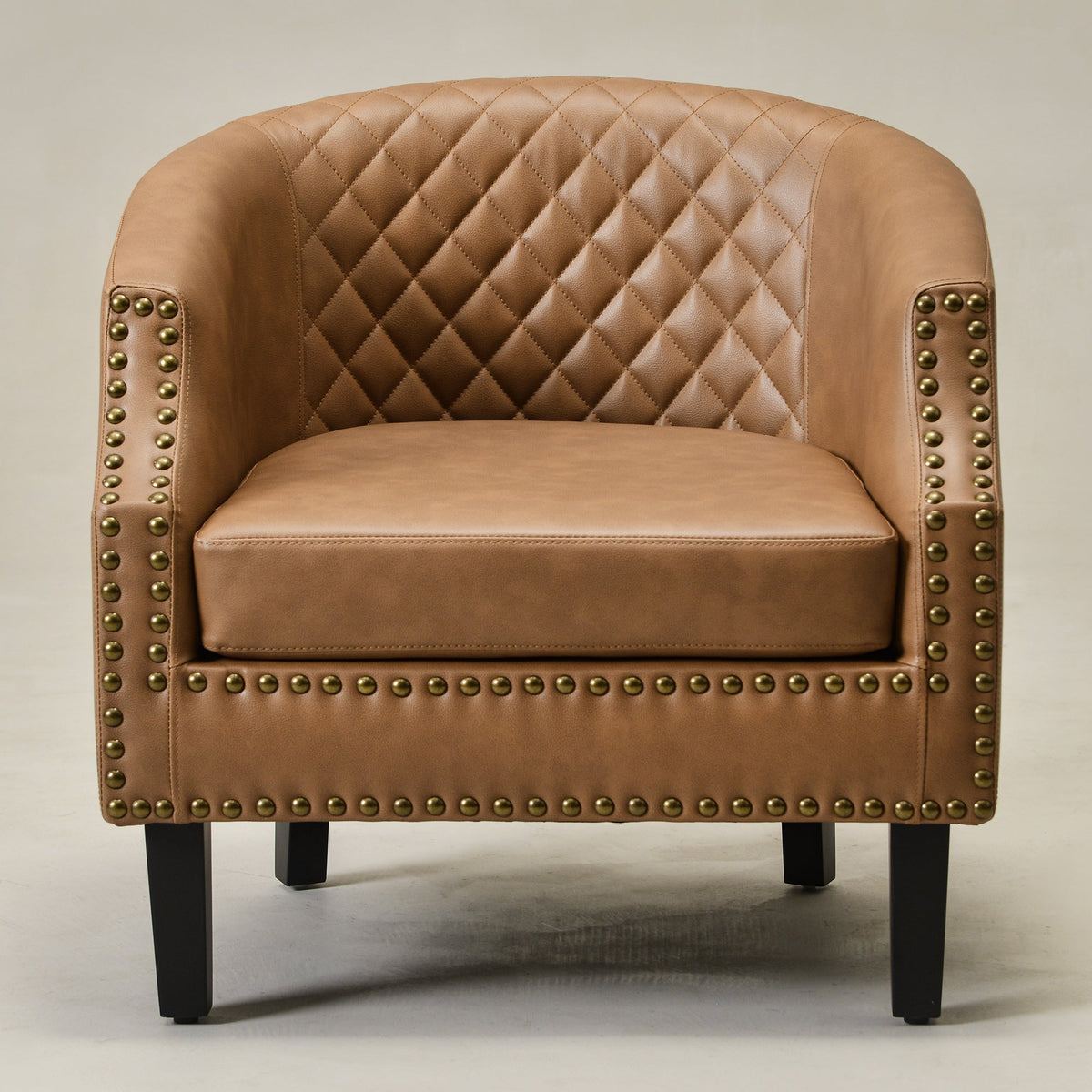 Louis Faux Leather Tufted Club Chair