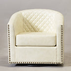Logan Faux Leather Tufted Swivel Club Chair