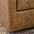 Logan Faux Leather Tufted Swivel Club Chair