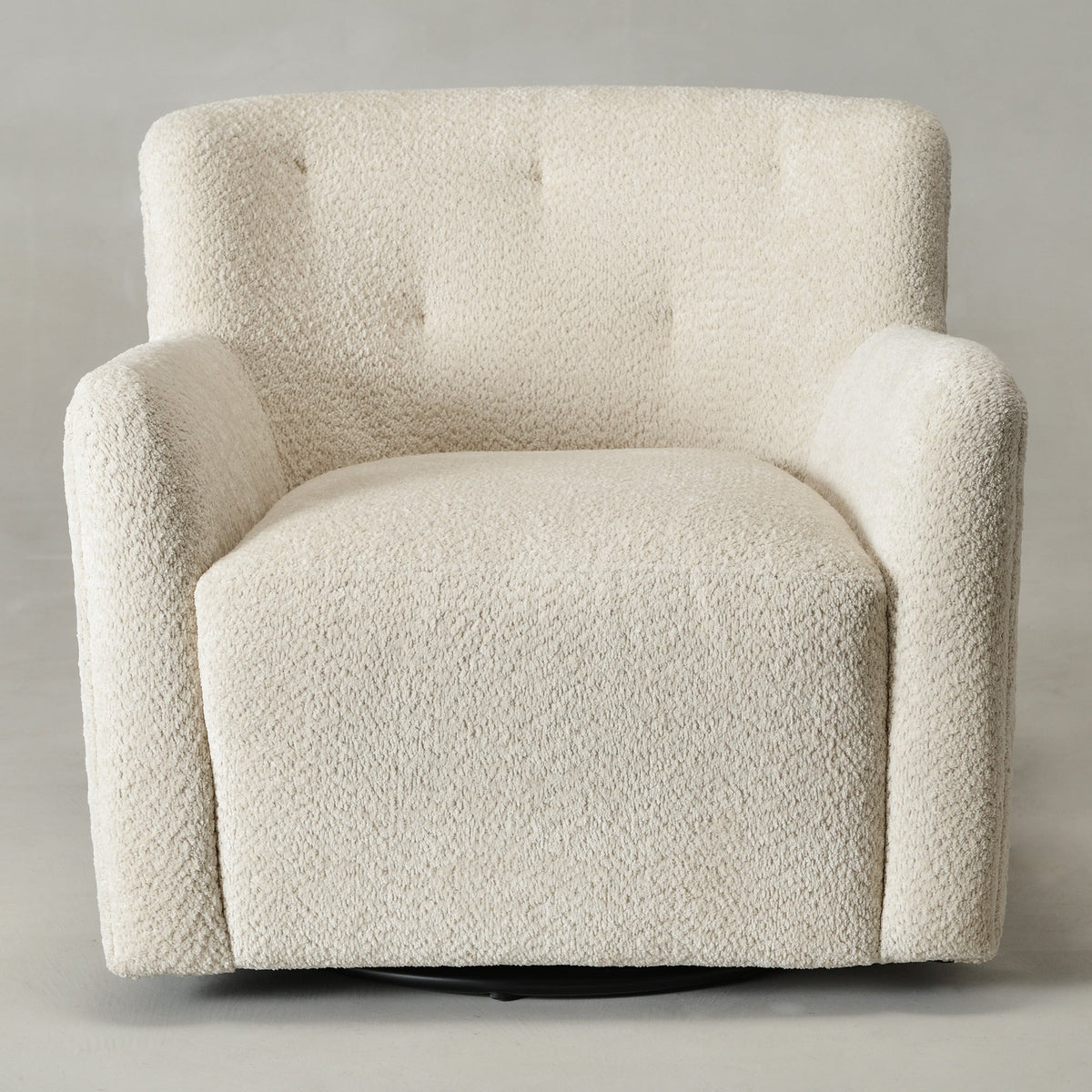 Vestie Chenille Swivel Barrel Chair
