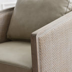 Claude Premium Leather Swivel Cane Chair