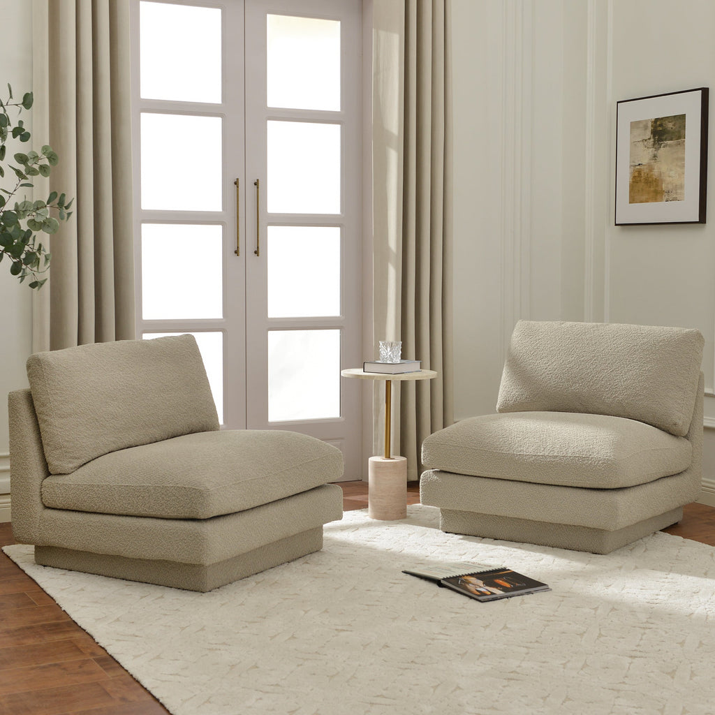 Montyne Bouclé Armless Chair