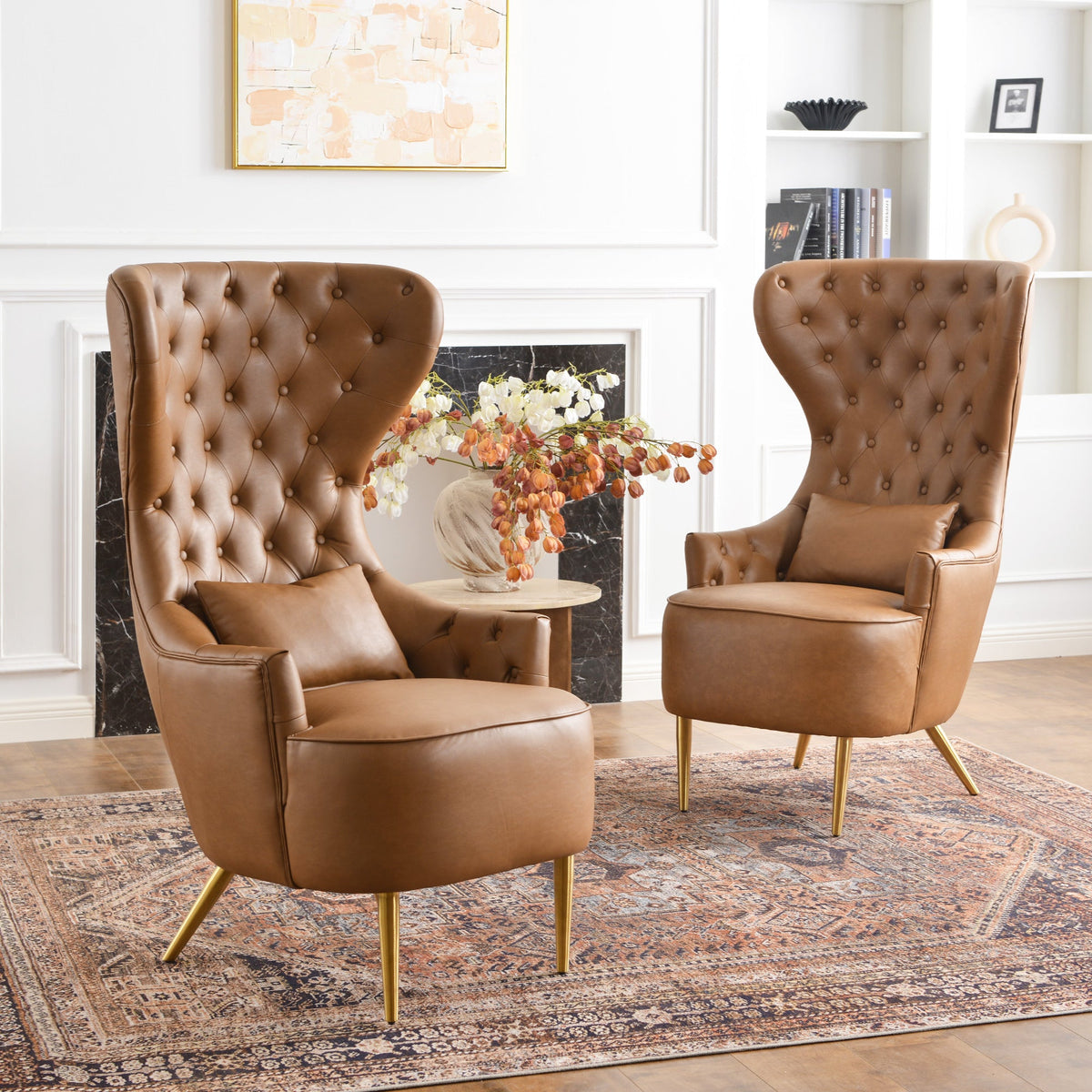Letitia Faux Leather Wingback Chair