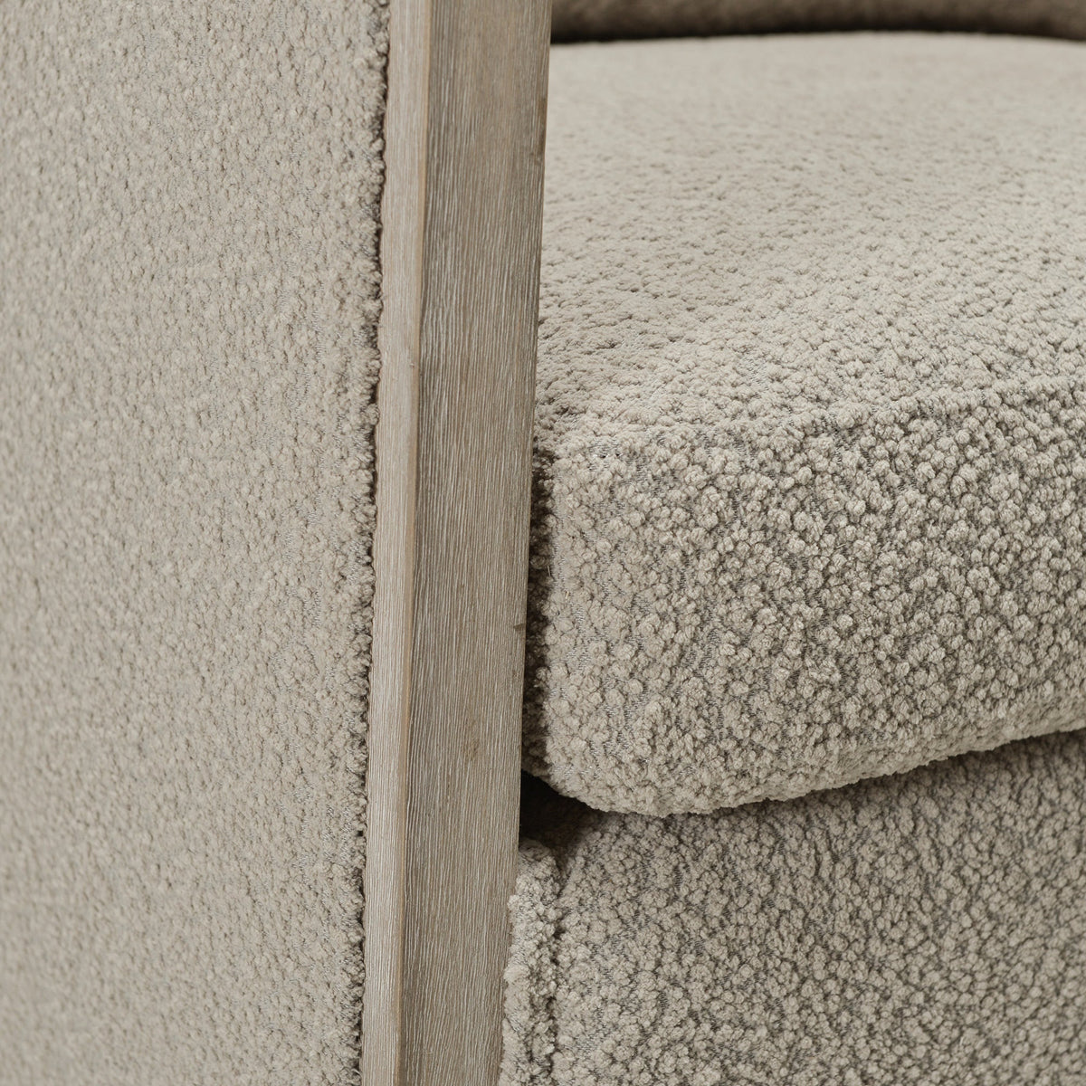 Claude Bouclé Swivel Barrel Chair
