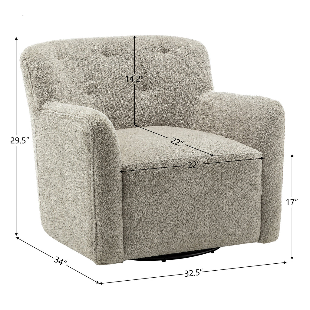 Vestie Chenille Swivel Barrel Chair