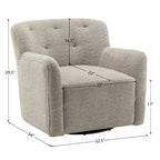 Vestie Chenille Swivel Barrel Chair