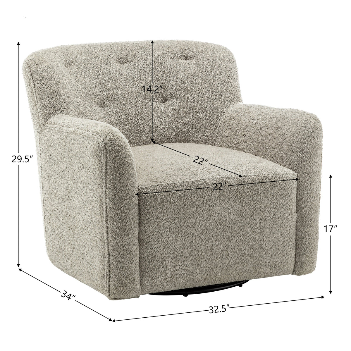 Vestie Chenille Swivel Barrel Chair