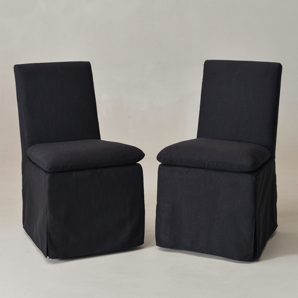 Diane Slipcover Performance Dining Chair with Casters