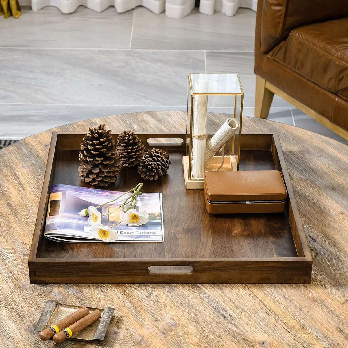 Teratect Square Black Walnut Serving Tray
