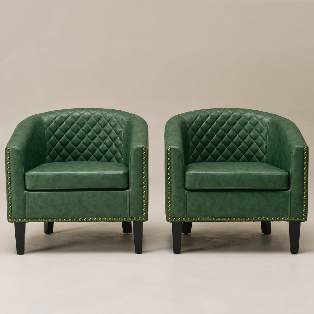 Logan Faux Leather Tufted Club Chair