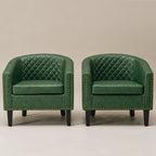 Logan Faux Leather Tufted Club Chair