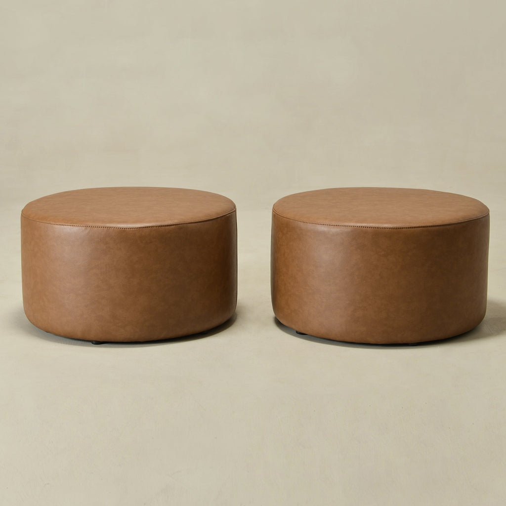 Elof Faux Leather Ottoman