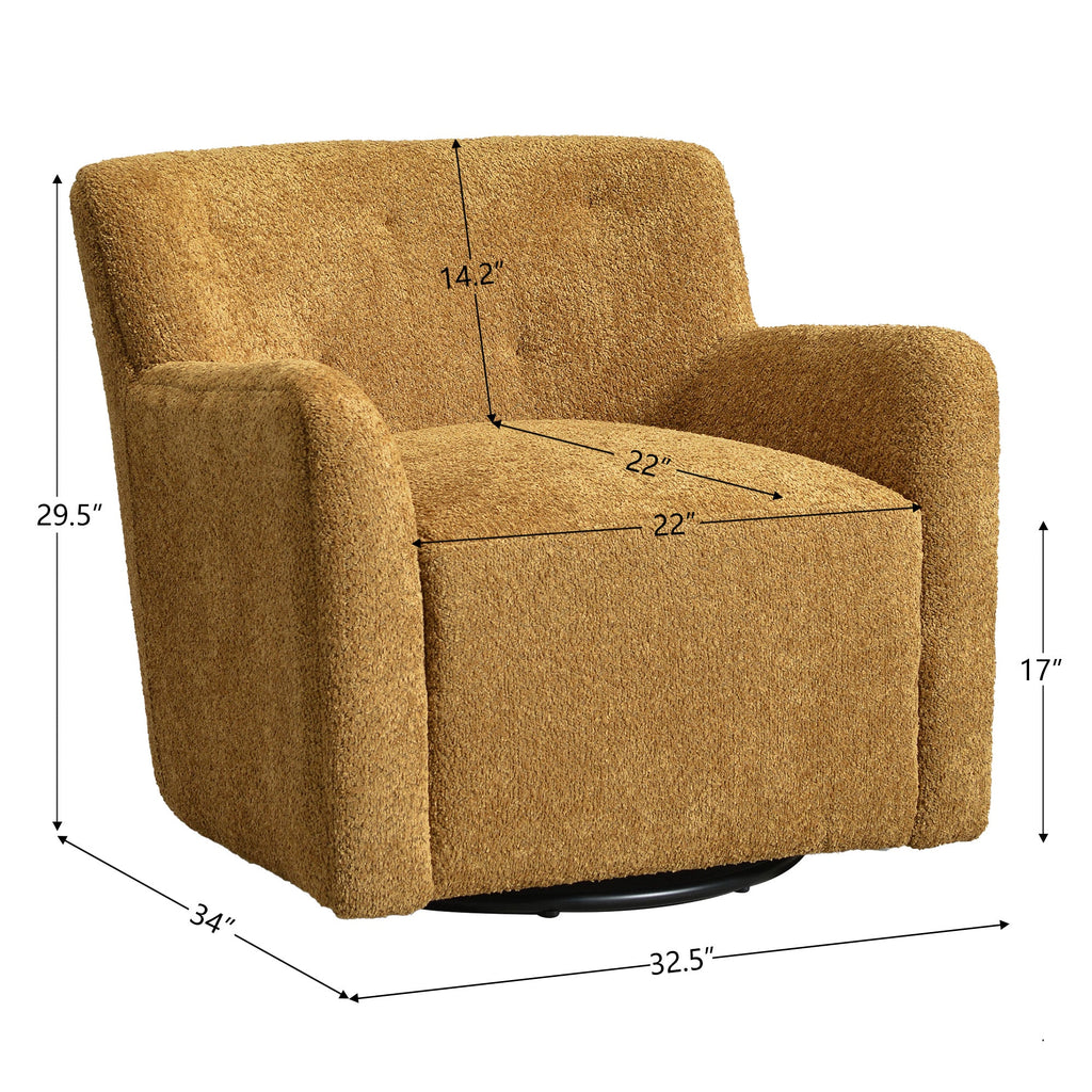Vestie Chenille Swivel Barrel Chair