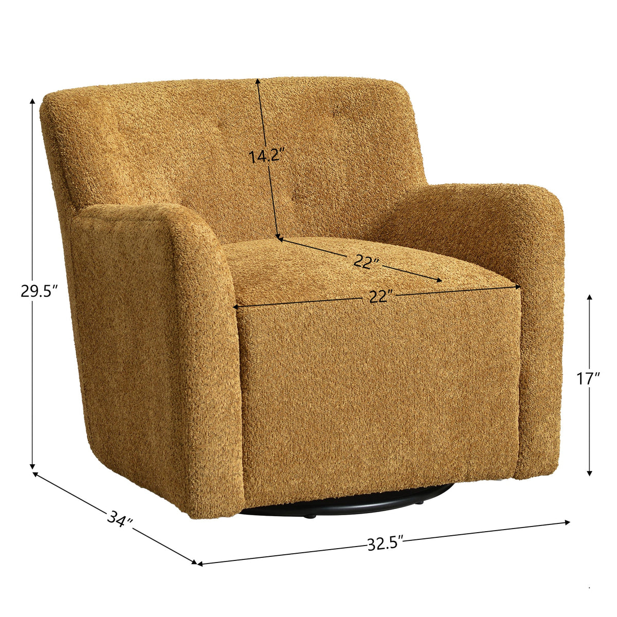 Vestie Chenille Swivel Barrel Chair