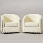 Logan Faux Leather Tufted Swivel Club Chair