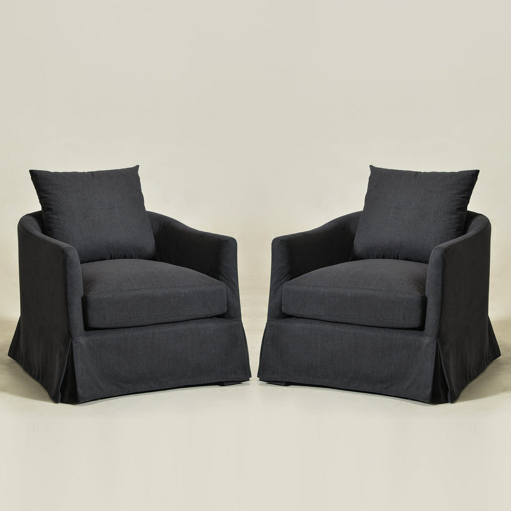 Eliza Slipcover Swivel Barrel Chair