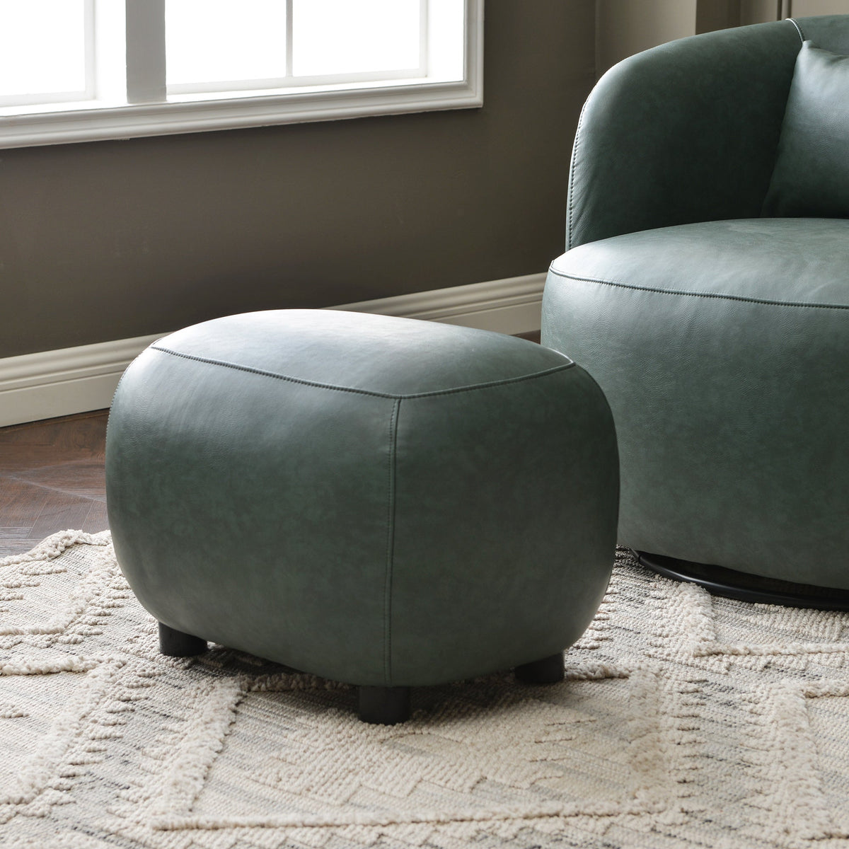 Elmer Faux Leather Ottoman