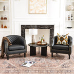 Louis Faux Leather Tufted Club Chair
