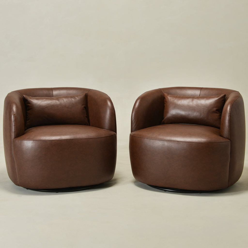 Ashlie Faux Leather Swivel Chair