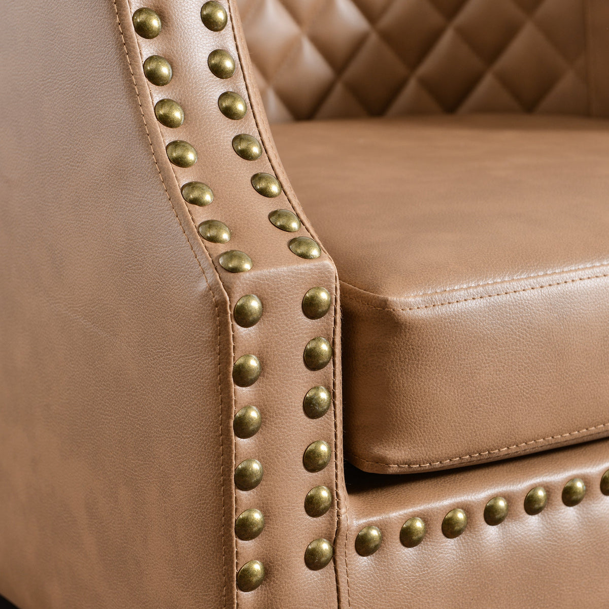 Louis Faux Leather Tufted Club Chair