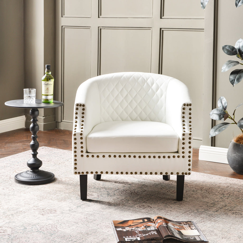 Louis Faux Leather Tufted Club Chair