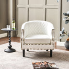 Louis Faux Leather Tufted Club Chair