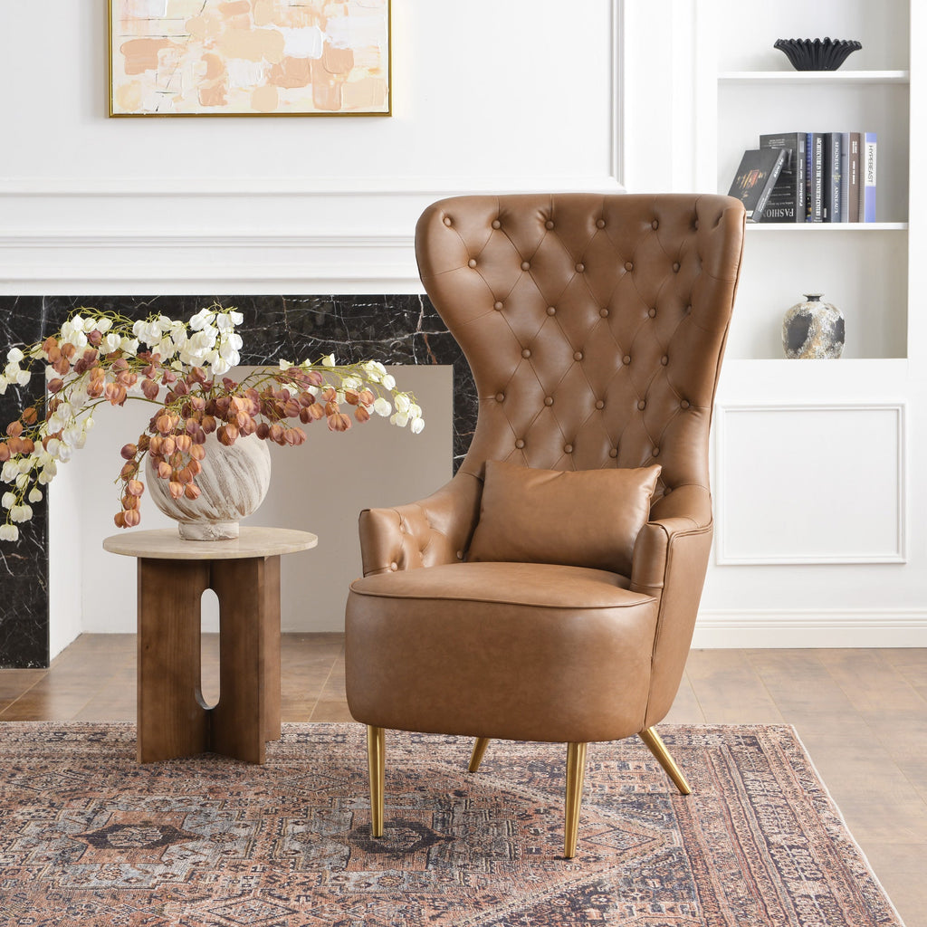 Letitia Faux Leather Wingback Chair