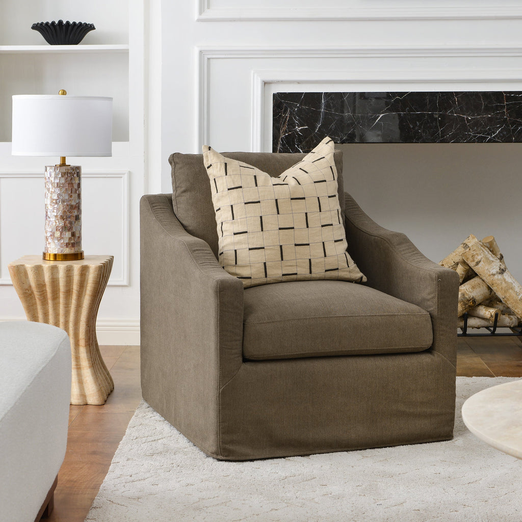 Charles Slipcover Swivel Barrel Chair