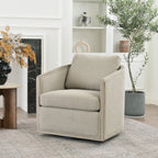 Claude Bouclé Swivel Barrel Chair