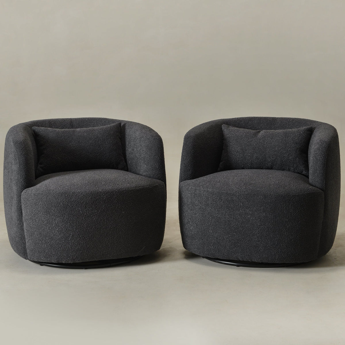Ashlie Bouclé Swivel Barrel Chair