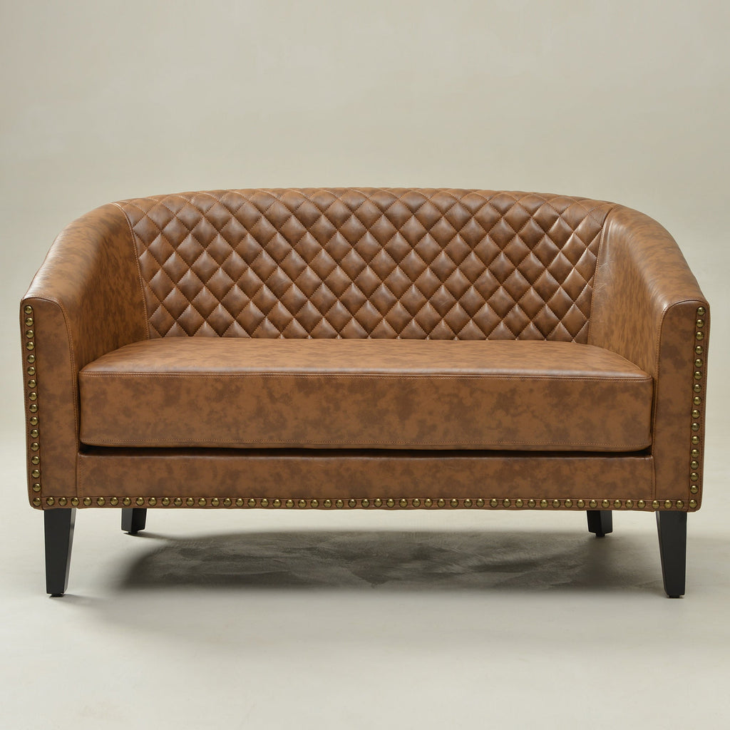 Logan Faux Leather Tufted Loveseat