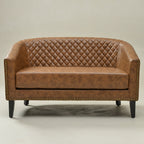 Logan Faux Leather Tufted Loveseat