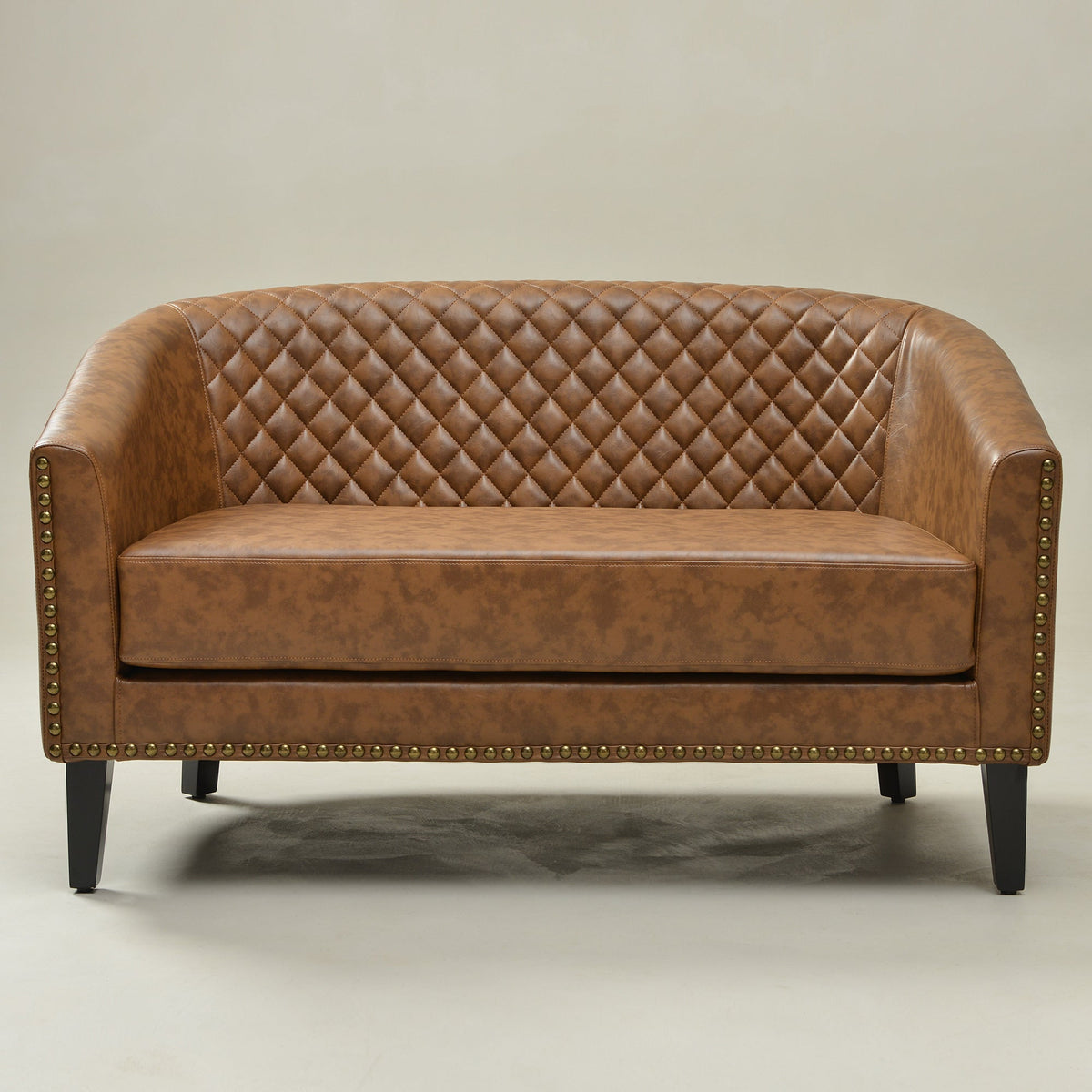 Logan Faux Leather Tufted Loveseat