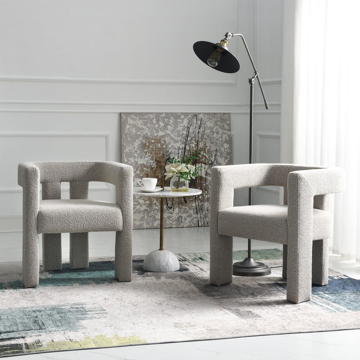 Hal Modern Bouclé Armchair Set
