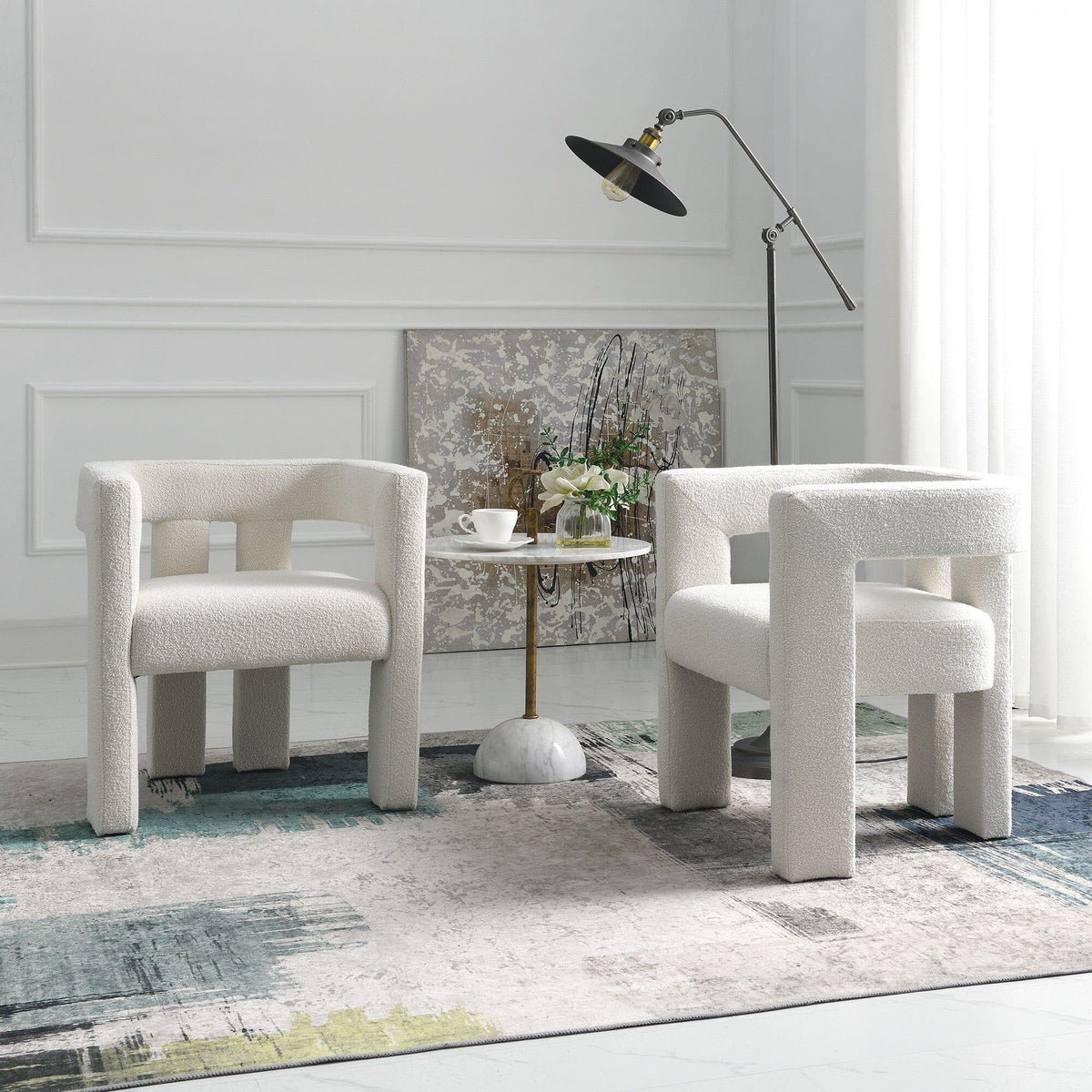 Hal Modern Bouclé Armchair Set