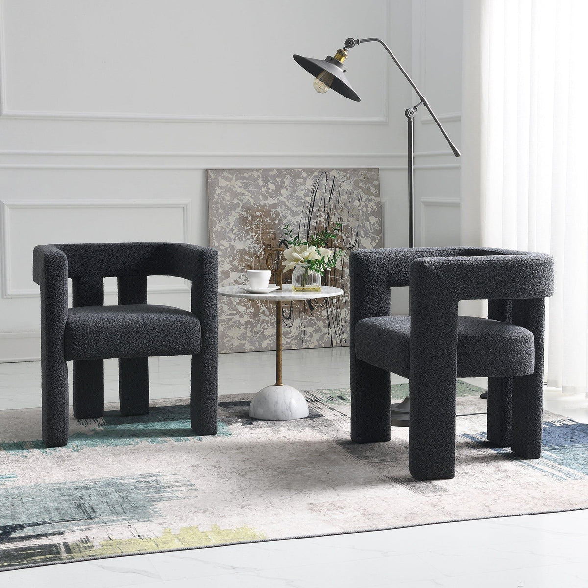 Hal Modern Bouclé Armchair Set