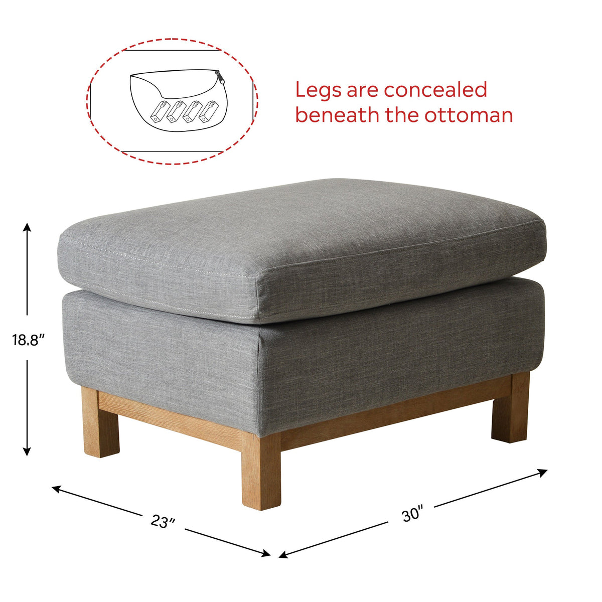 Albert Premium Linen Ottoman