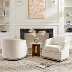 Minerva Linen Swivel Barrel Chair