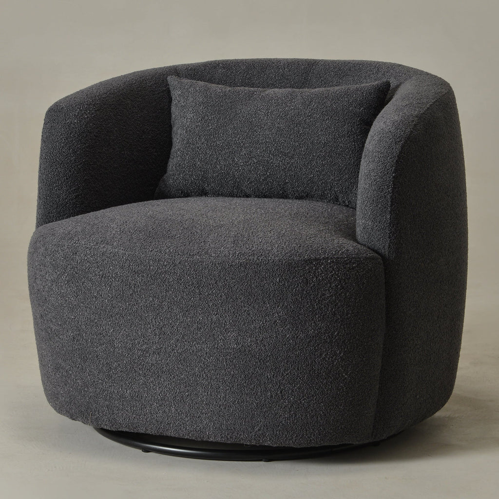 Ashlie Bouclé Swivel Barrel Chair