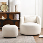 Ashlie Linen Swivel Barrel Chair