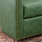 Logan Faux Leather Tufted Swivel Club Chair