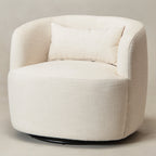 Ashlie Linen Swivel Barrel Chair