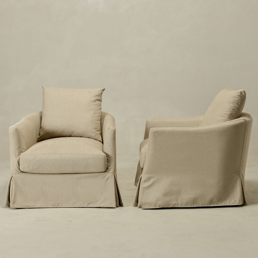 Eliza Slipcover Swivel Barrel Chair
