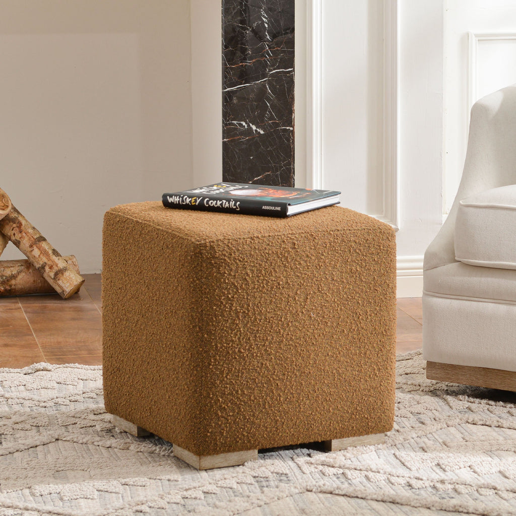 Ida Bouclé Square Ottoman