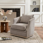 Minerva Linen Swivel Barrel Chair