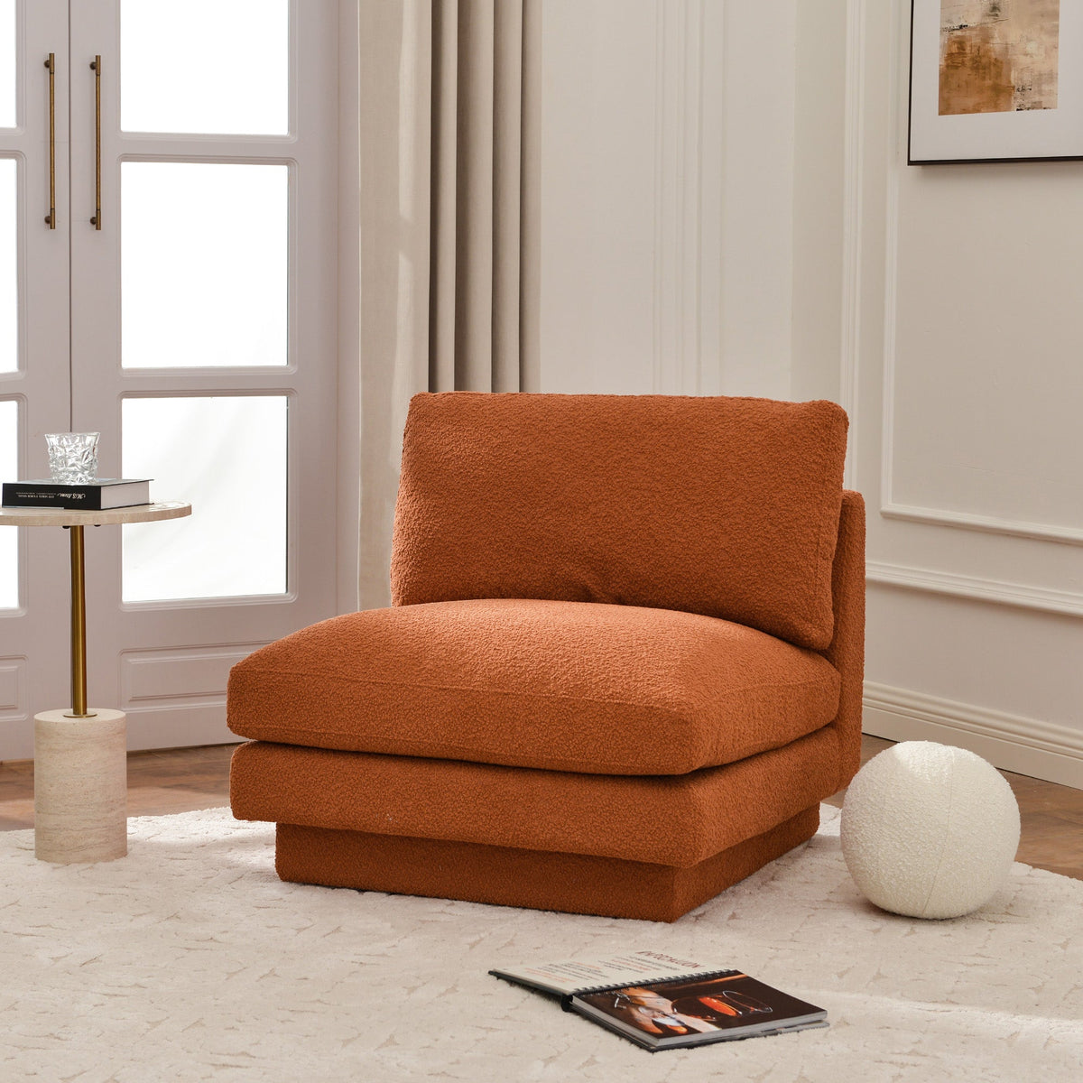 Montyne Bouclé Armless Chair