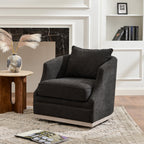 Minerva Linen Swivel Barrel Chair