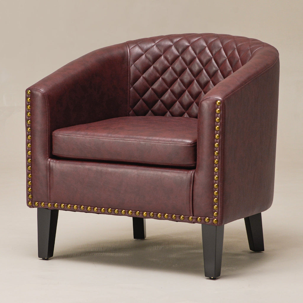 Logan Faux Leather Tufted Club Chair